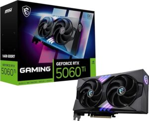 MSI Gaming RTX 5060 Ti 16G Gaming OC Graphics Card (16GB GDDR7, 128-bit, Extreme Performance: TBA MHz, DisplayPort x 3 2.1a, HDMI 2.1b, NVIDIA Blackwell Architecture)