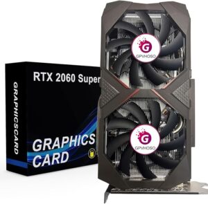 RTX 2060 Super 8GB Graphics Card 256Bit GDDR6 Video Card with Ray Tracing, Dual Fans, PCI Express x 16 3.0 HDMI Display Port DVI, Supports Up to 8K for Office Creative Work PC Gaming